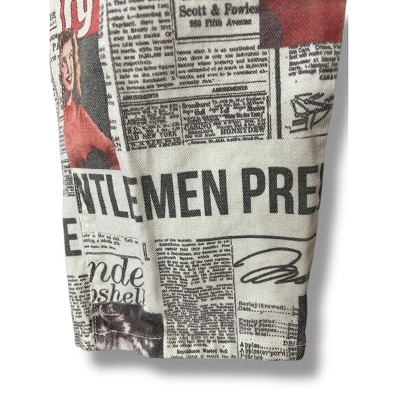 Forever 21 X Marilyn Monroe Newspaper Print Cropped Jeans - Picture 7 of 9